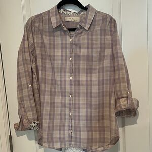 Anthropologie Isabella Sinclair Elegant Plaid Button-Down Shirt